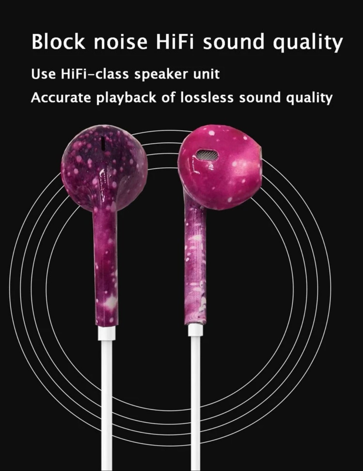 Watercolor pattern wired earphone