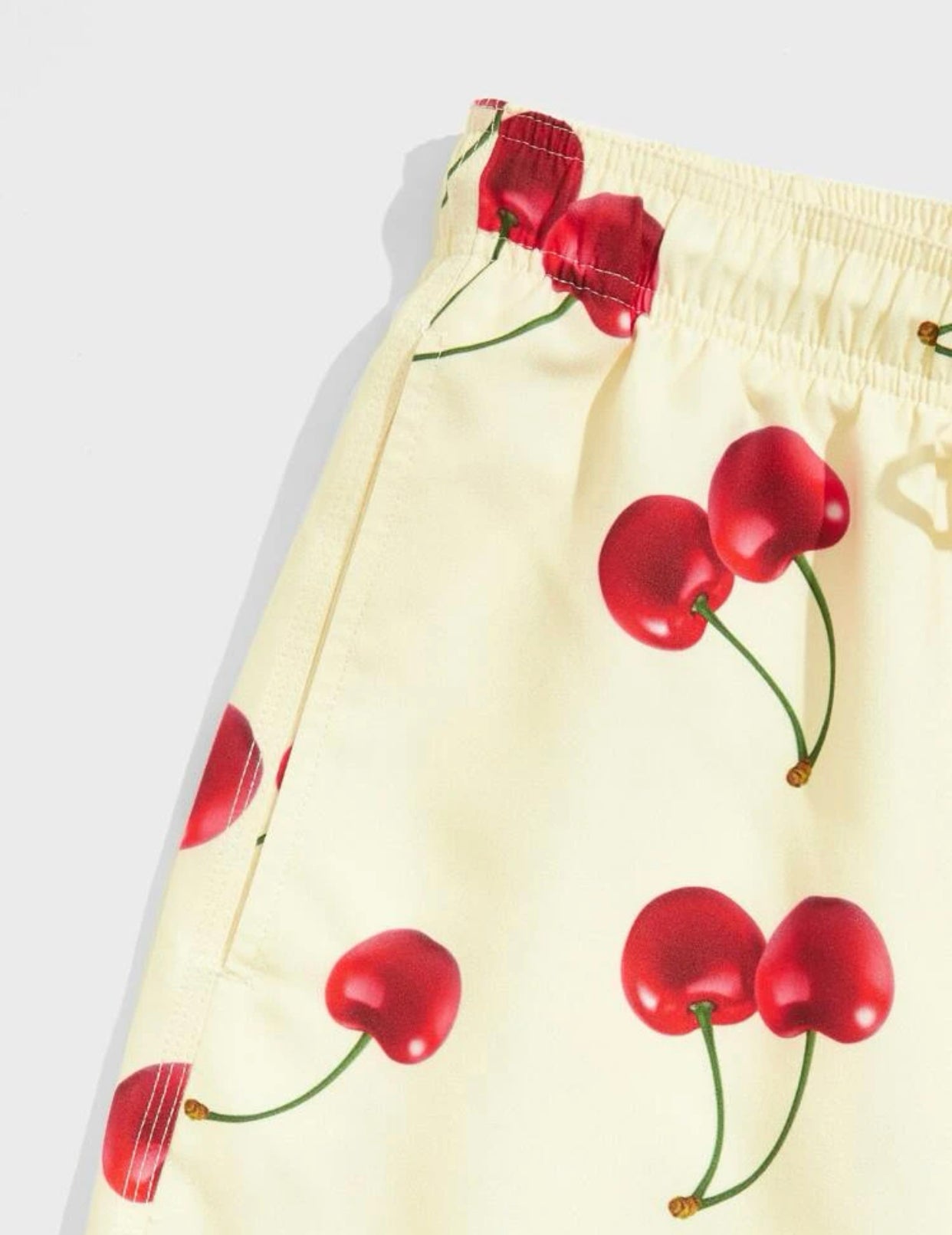 Men allover cherry print swim trunks