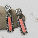 Beautiful southwestern inspired spiny oyster decor drop earrings