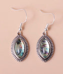 Labradorite and rainbow moonstone silver dangle earrings - Christina’s unique boutique LLC