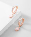 Rhinestone decor oval drop earrings