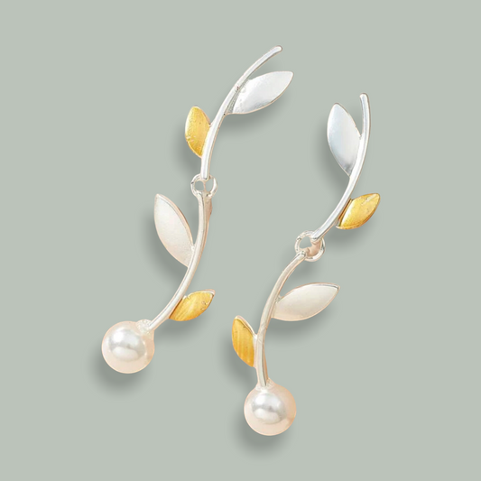 Faux pearl decor drop earrings