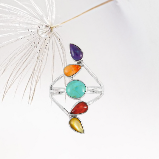 Turquoise Ring Sterling Silver 925 Genuine Gemstones Sizes 6 to 11