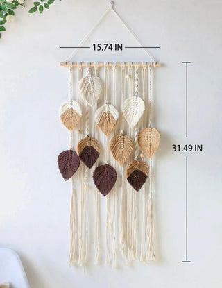 Woven leaf decor wall hanging