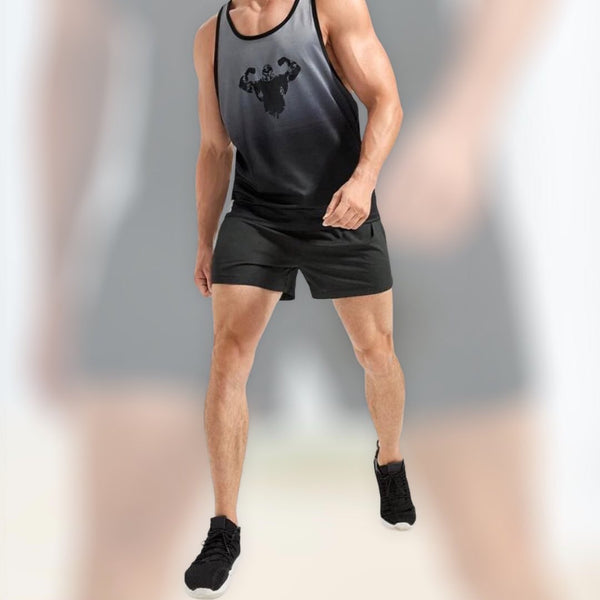 Men’s ombré print sports tank top with shorts - Christina’s unique boutique LLC