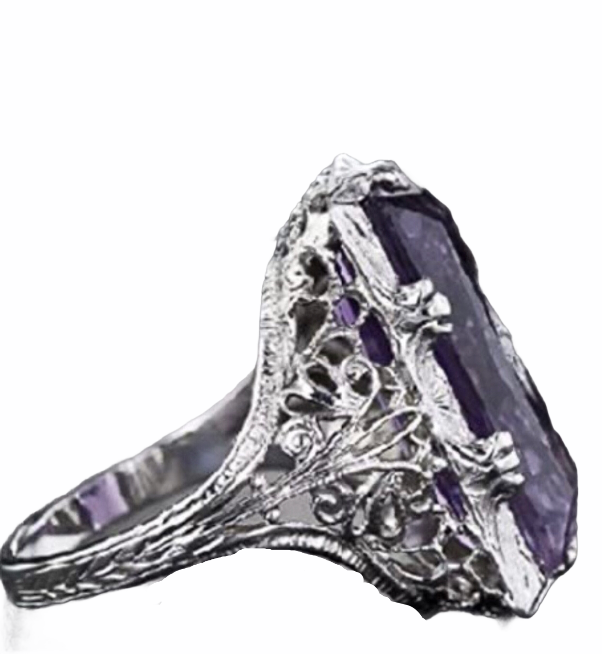 Vintage Women 925 Silver Ring Purple Gemstone rings. - Christina’s unique boutique LLC