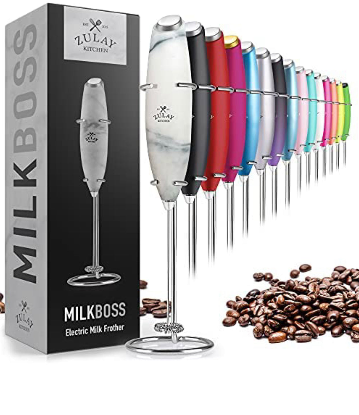 Zulay Original Milk Frother Handheld Foam Maker for Lattes
