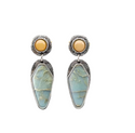 Unique light blue and citrine stone style drop earrings