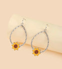 Flower decor hoop dangle earrings - Christina’s unique boutique LLC