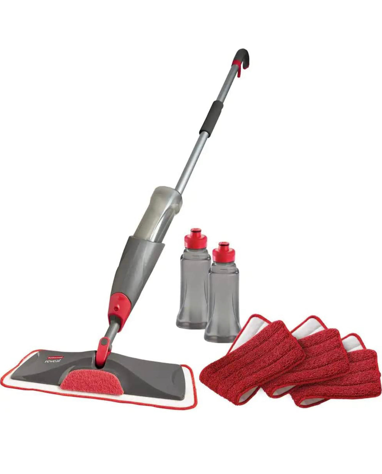 Rubbermaid Reveal Spray Microfiber Floor Mop Cleaning Kit for Laminate & Hardwood Floors, Spray Mop with Reusable Washable Pads, Commercial Mop