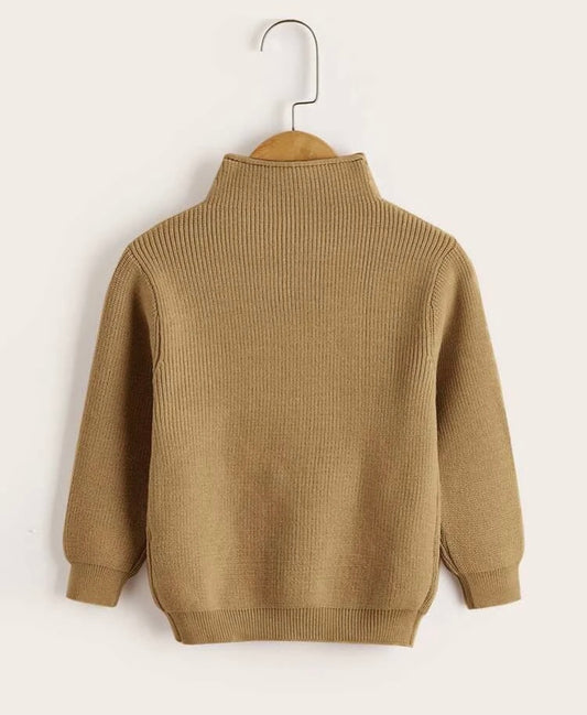 Toddler Boys Ribbed Knit Mock Neck Sweater