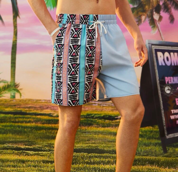 Guys geo print shorts