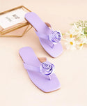 Flower decor thong sandals