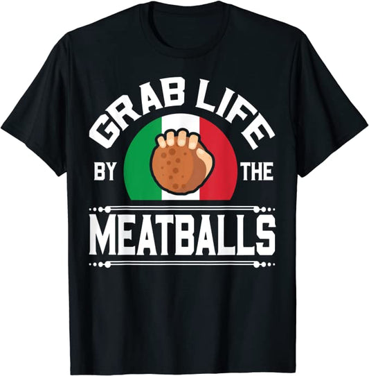 Funny Meatball Italian Food Italy Flag Shirt T-Shirt